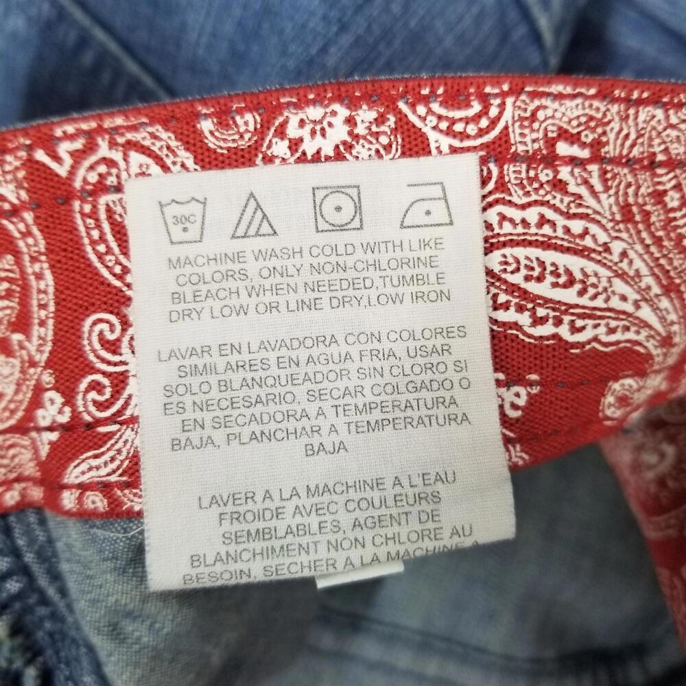 Lee Denim Capri Jhorts Womens 12 Med Blue Jean Roll-tab Hem Y2K - Picture 10 of 11